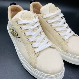 Chloe Women’s Lauren Low Top Leather Sneakers Size 9 New without Box AUTHENTIC